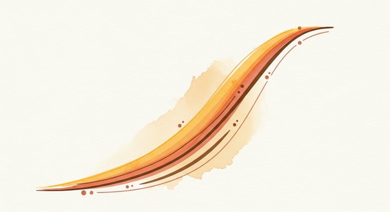 Watercolor illustration of a gentle curve rising smoothly from lower left toward an upper right plateau in warm honey gold and terracotta washes representing improving pose estimation accuracy
